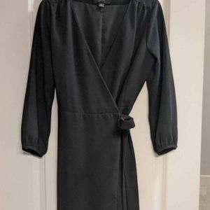 J. CREW Black Wrap Dress, Size 4, NEW - $110